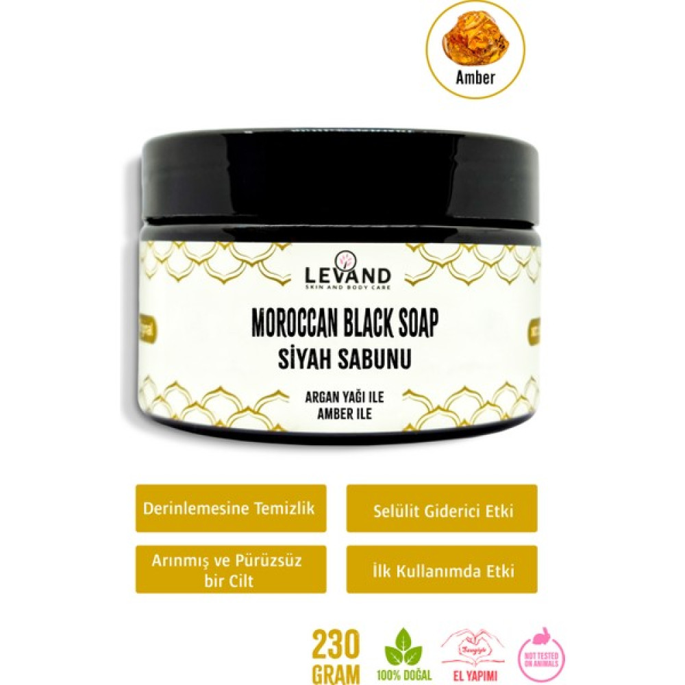 Levand Fas Siyah Sabunu Amber / Beldi/ Jel Peeling Sabunu 230 gr Cilt Temizleme ve Peeling Fiyatı