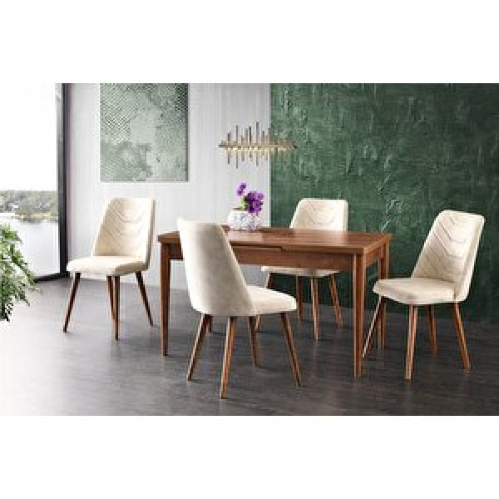 Levent Mobilya Durham Masa Ve Meri̇da Sandalye Takımı Cevi̇z 130 x 80 Cm Masa - Sandalye Seti / Takımı Fiyatı