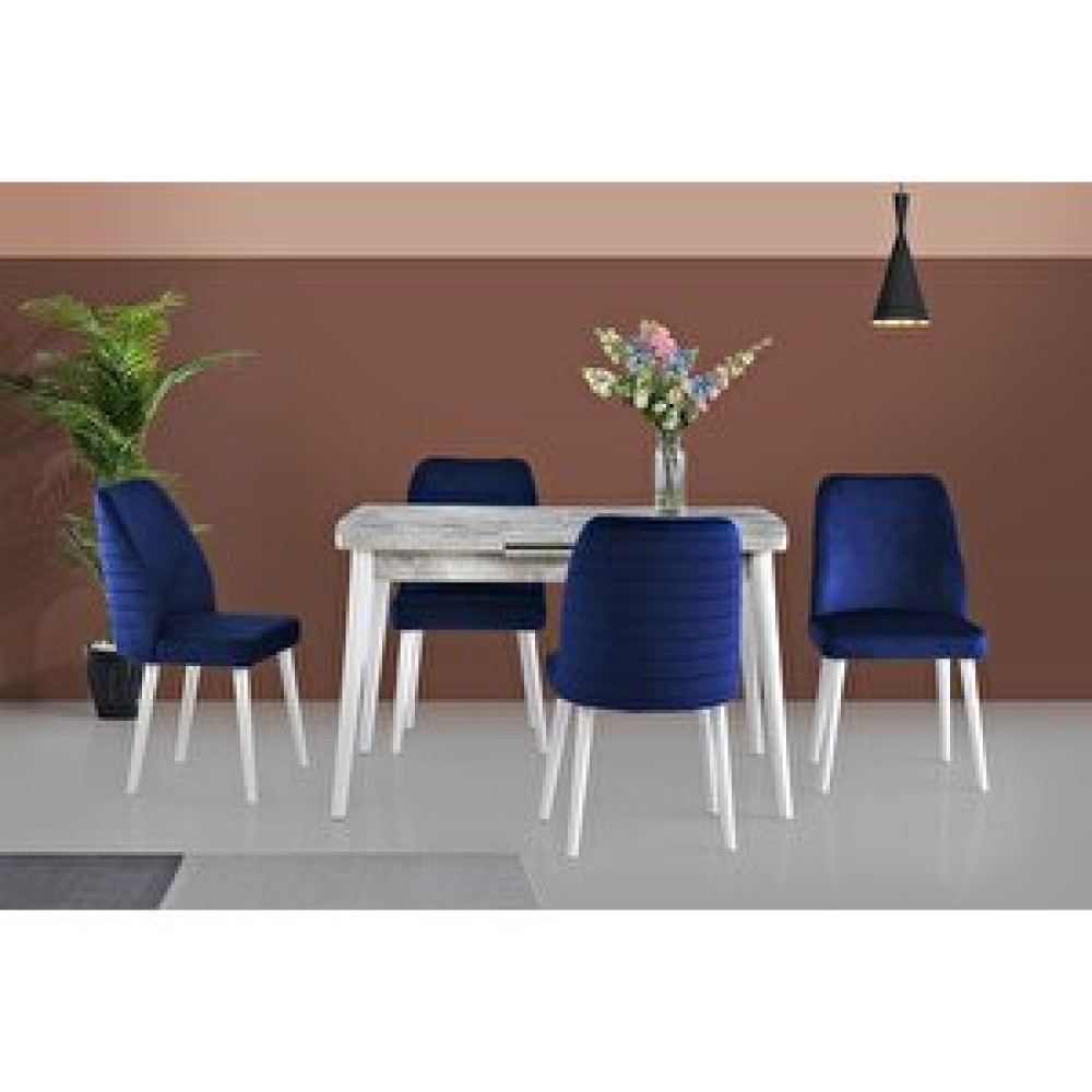 Levent Mobilya Kasti̇lya Masa Ve Capi̇tol Sandalye Takımı Laci̇vert 130 x 80 Cm Masa - Sandalye Seti / Takımı Fiyatı