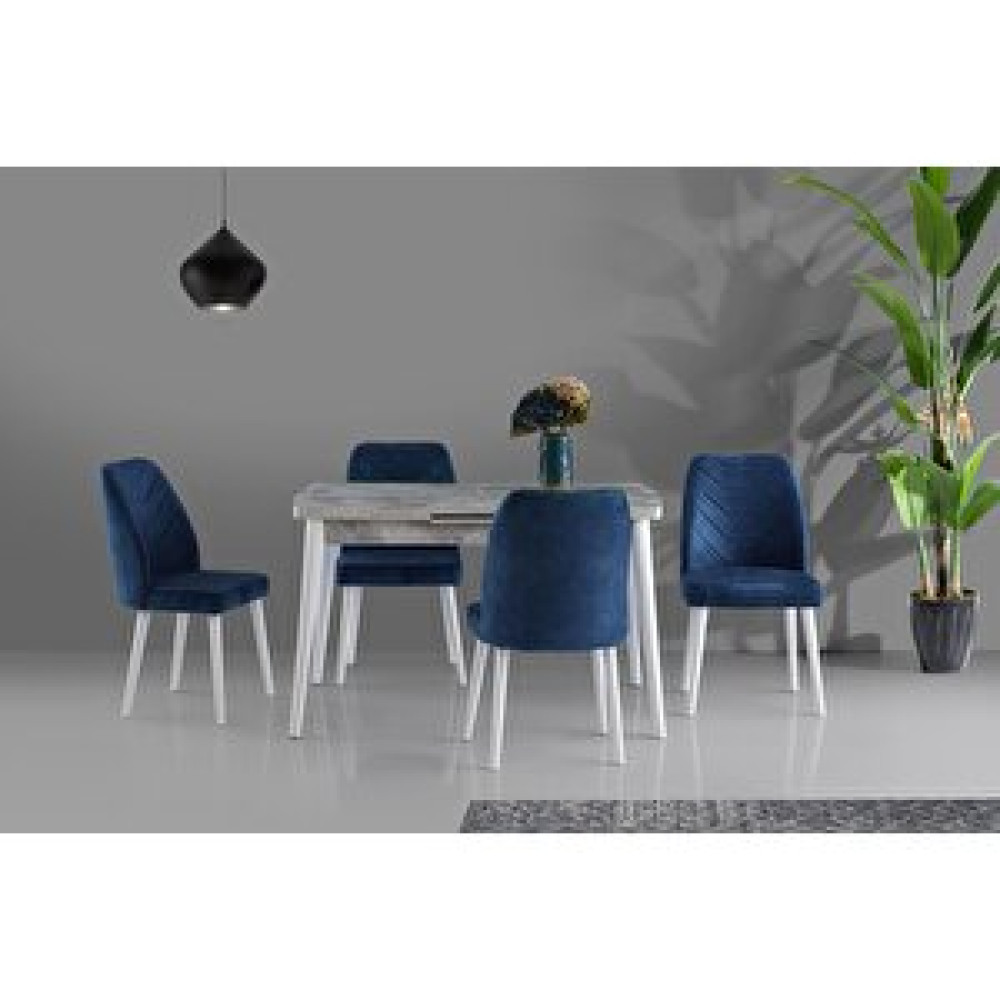Levent Mobilya Kasti̇lya Masa Ve Meri̇da Sandalye Takımı Laci̇vert 130 x 80 Cm Masa - Sandalye Seti / Takımı Fiyatı