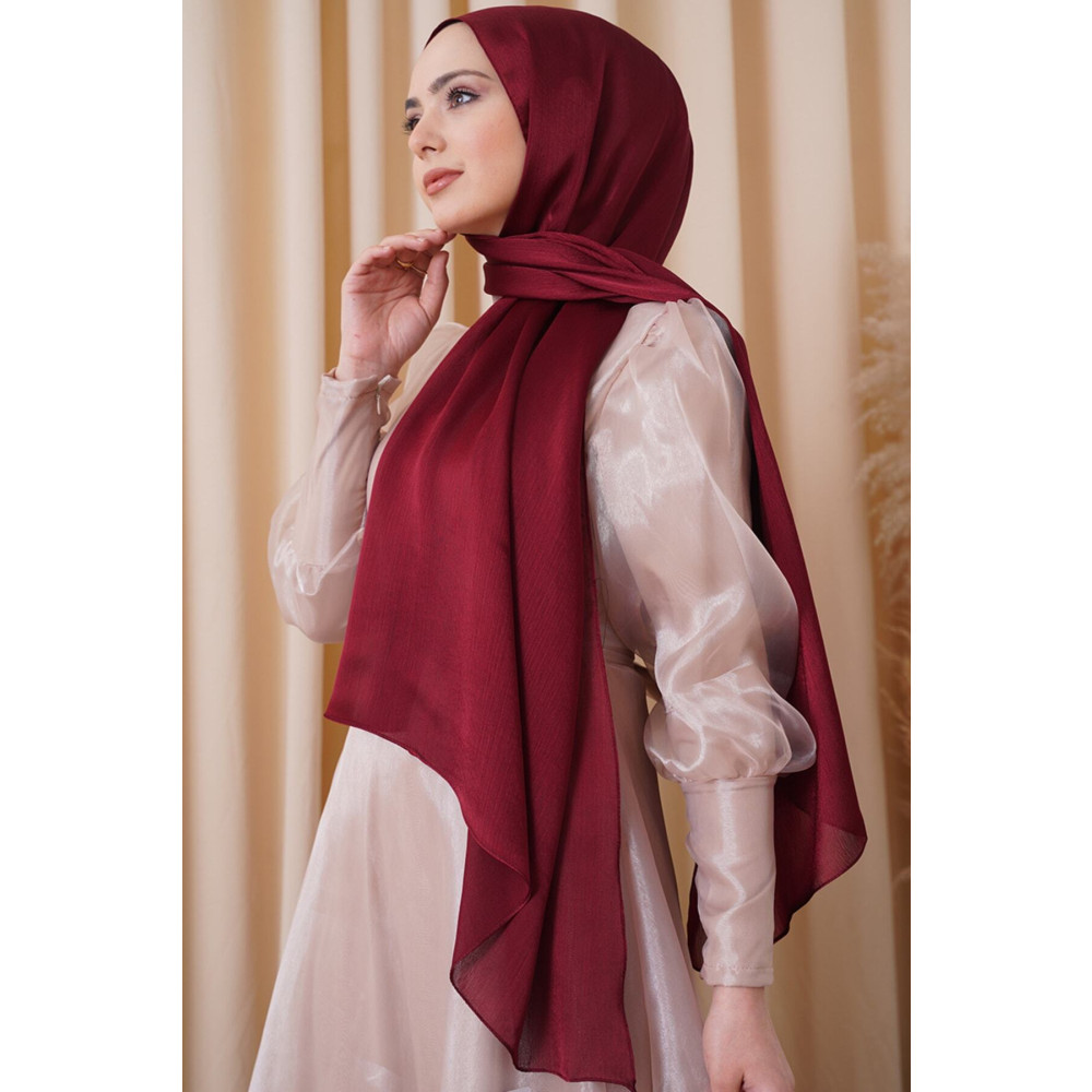 Levidor Kadın Bordo Janjan Şifon Abiye Şal 75 x 195 Beden Şal Fiyatı