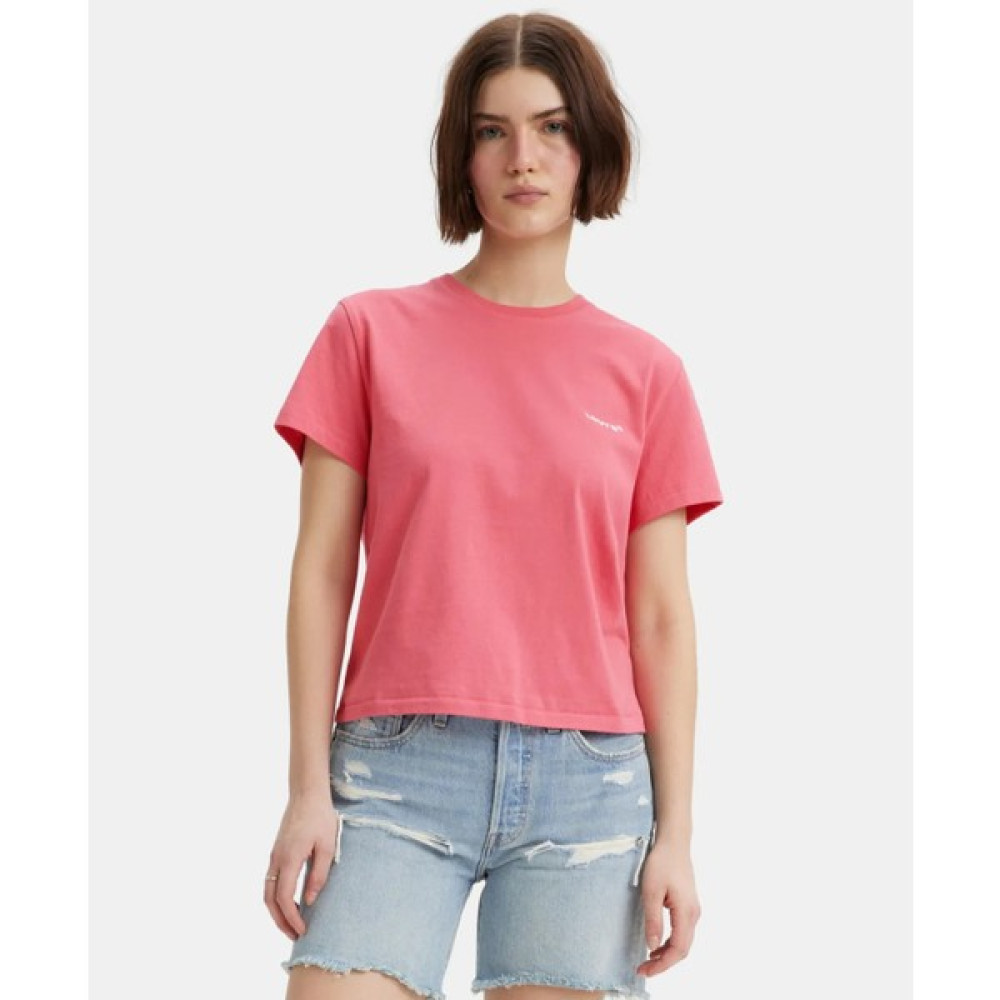 Levi's Kadın Düz Pembe Pamuklu T-Shirt A1712-0043 Bayan T-shirt Fiyatı