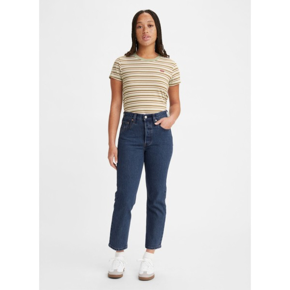 Levi's Levi's Indigo Kadın Yüksek Belli Denim Pantolon 501 Crop Salsa Stonewash Bayan Jeans / Kot Pantolon Fiyatı