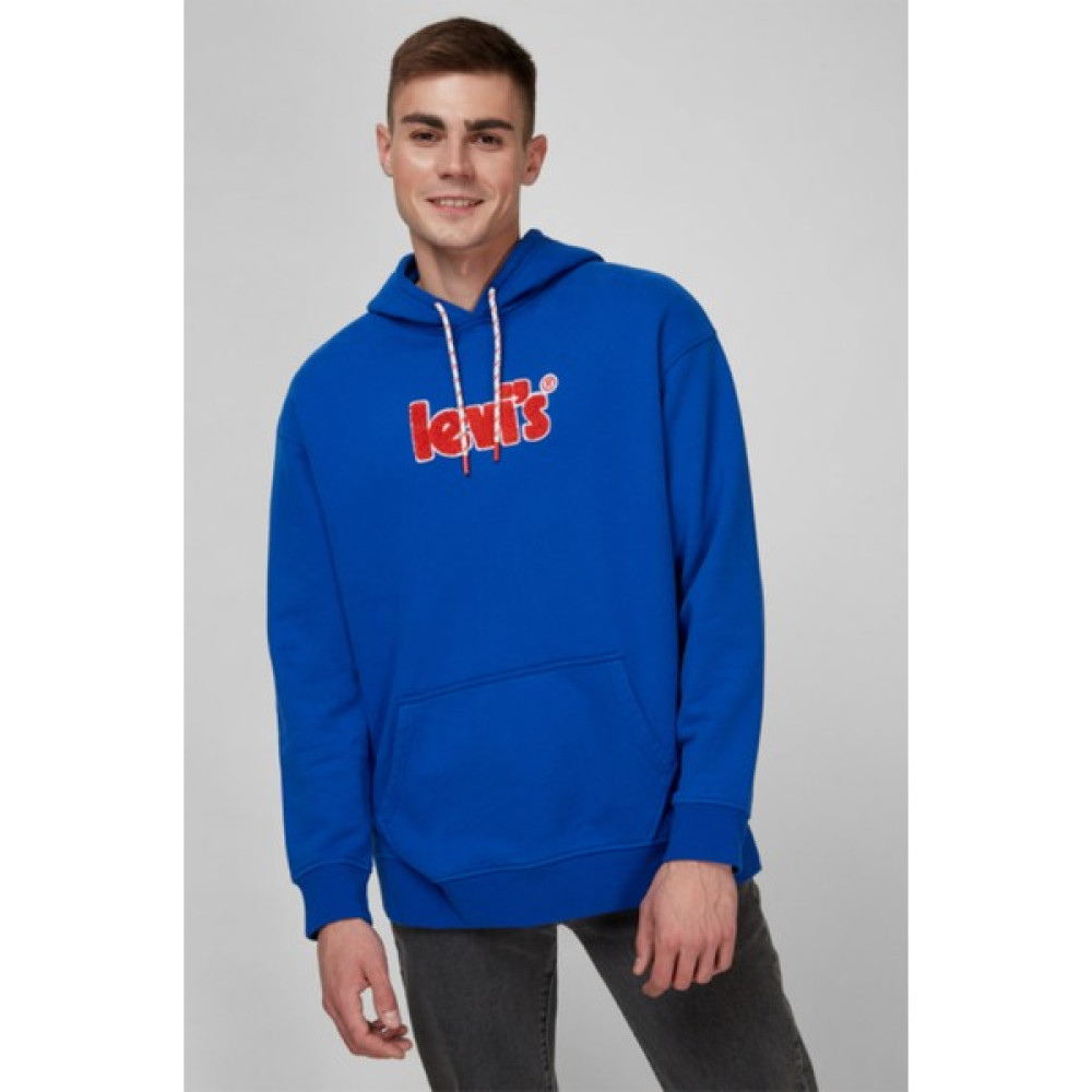 Levi's Poster Logolu Kapüşonlu Mavi Sweatshirt -38479-0084 Erkek Sweatshirt Fiyatı
