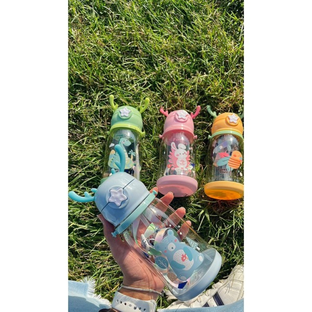 Levn Home 500 ml Çocuk Suluk Geyikli Çocuk Suluğu Su Matarası Bpa Içermez Okul Suluğu Taşıma Kayışlı Damlatma - Yeşil Suluk Fiyatı