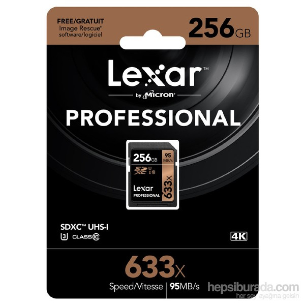 Lexar 256Gb 633X Professional Sdxc Uhs-1-95Mb/Sn. (Class 10) U3 Hafıza Kartı Hafıza Kartları Fiyatı