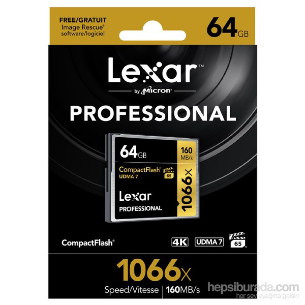 Lexar 64Gb 1066X Professional Cf - 160 Mb/Sn.Compackt Flash Hafıza Kartı Hafıza Kartları Fiyatı