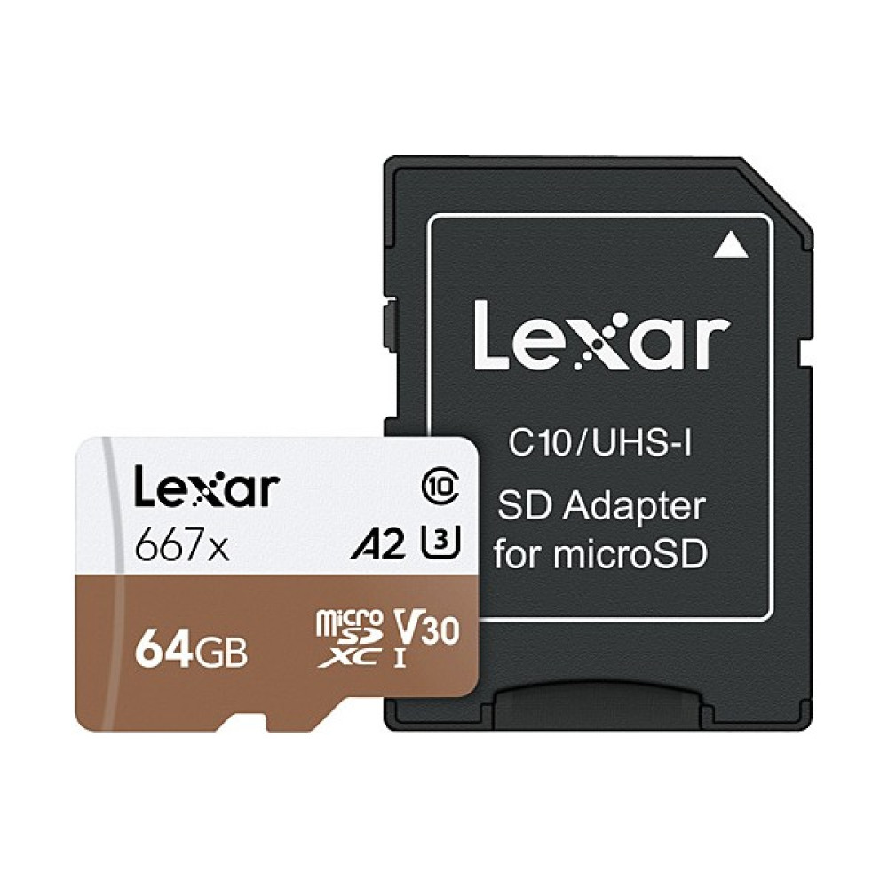 Lexar 64GB Micro SDXC UHS-I 667X C10 U3 4K V30 A2 100Mb/sn Hafıza Kartı (Adaptörlü) LSDMI64GB667A Hafıza Kartları Fiyatı