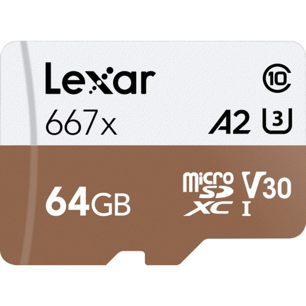 Lexar 64GB Micro SDXC UHS-I 667X C10 U3 4K V30 A2 100Mb/sn LSDMI64GB667A Hafıza Kartı Hafıza Kartları Fiyatı