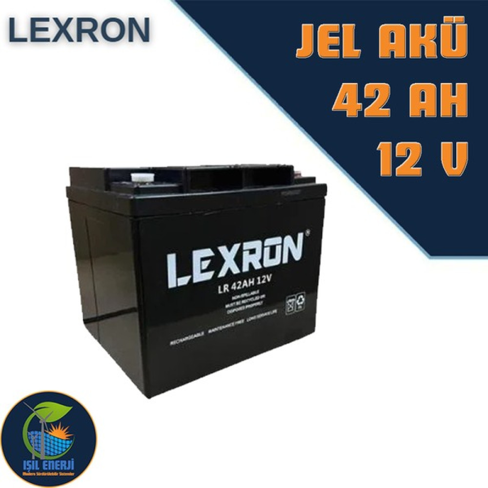 Lexron 12V 42 Ah Solar Jel Akü - 12 Volt 42 Amper Solar Jel Akü - Tekerlekli Sandalye Engelli Araç Aküsü Akü Fiyatı