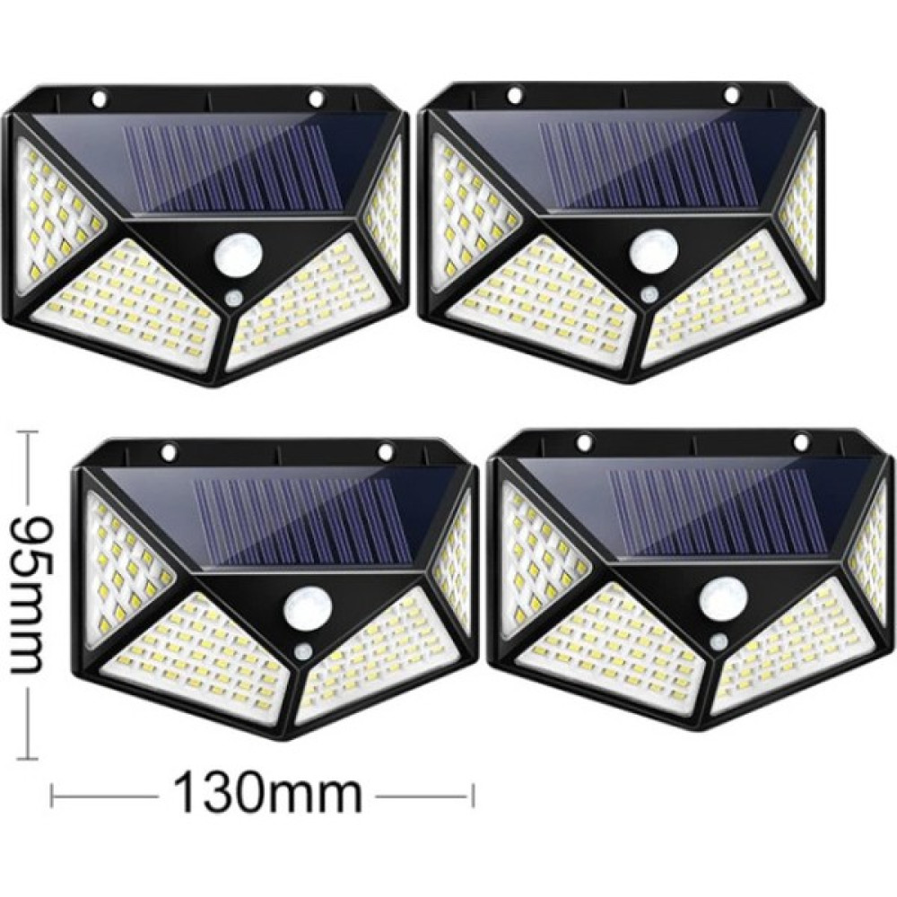 Leyan Creation 4'lü 100 LED Güneş Işığı Hareket Sensörlü Dış Mekan Solar Lamba (Yurt Dışından) - Siyah Dış Mekan & Bahçe Oyuncakları Fiyatı