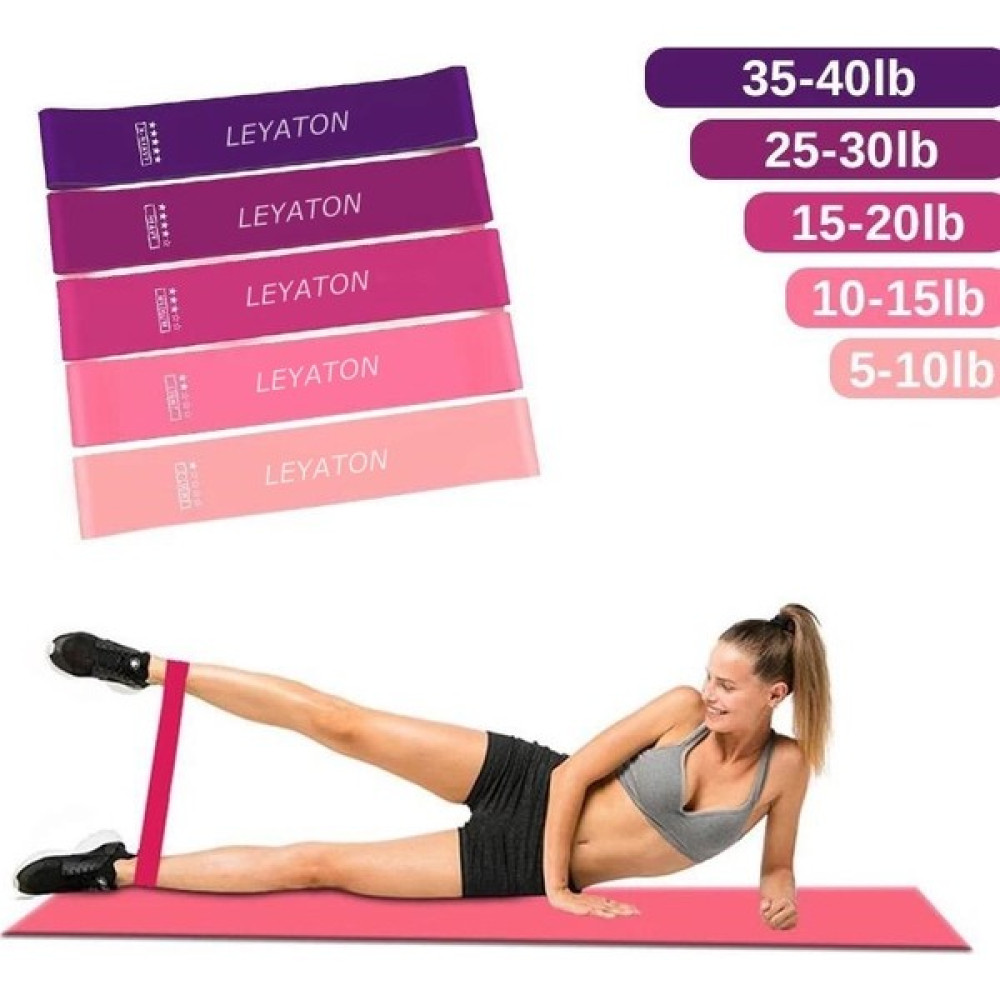 Leyaton Latex 5 Farklı Dirençte Squat Bandı Pilates Aerobik Çalışma Lastiği 5'li Set Kondisyon Aletleri Fiyatı