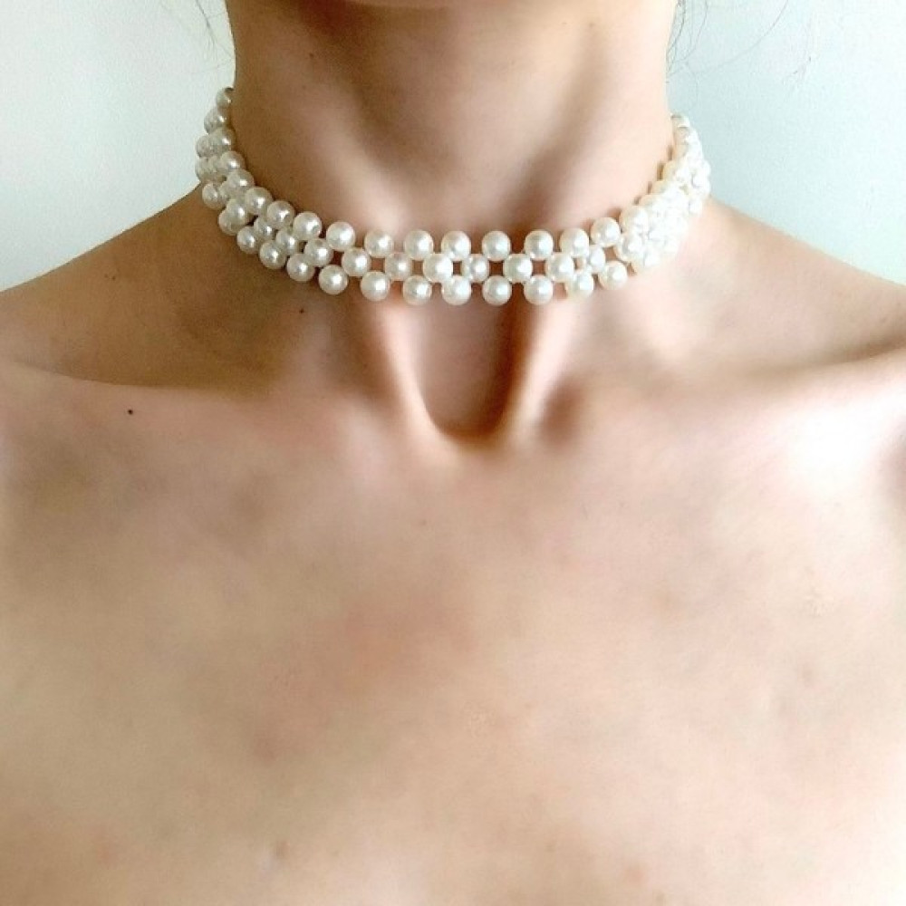 Leylan Takı Kadın Choker Beyaz El Yapımı Inci Kolye İnci Kolye Fiyatı