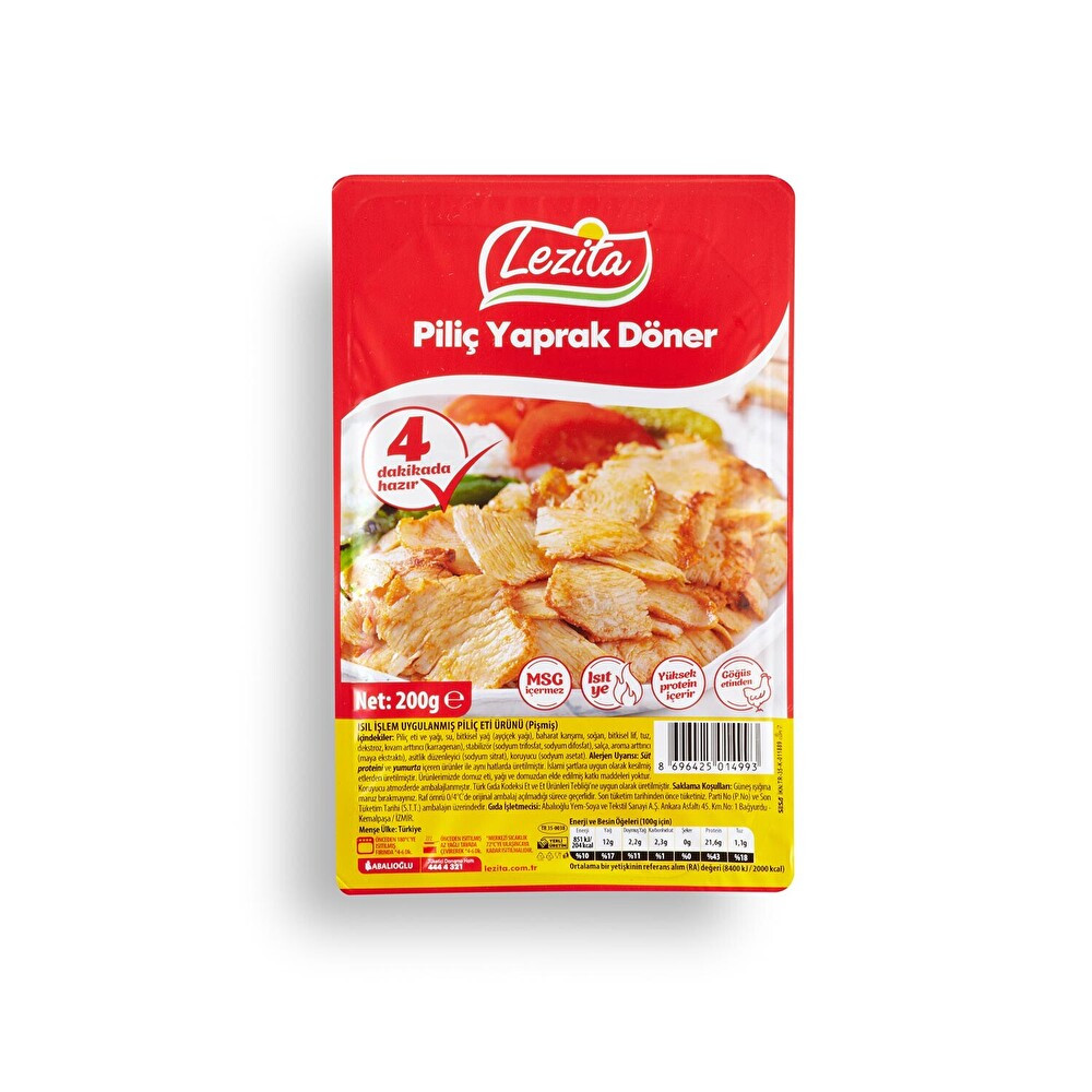 Lezita Piliç Yaprak Döner 200 Gr Beyaz Et Fiyatı