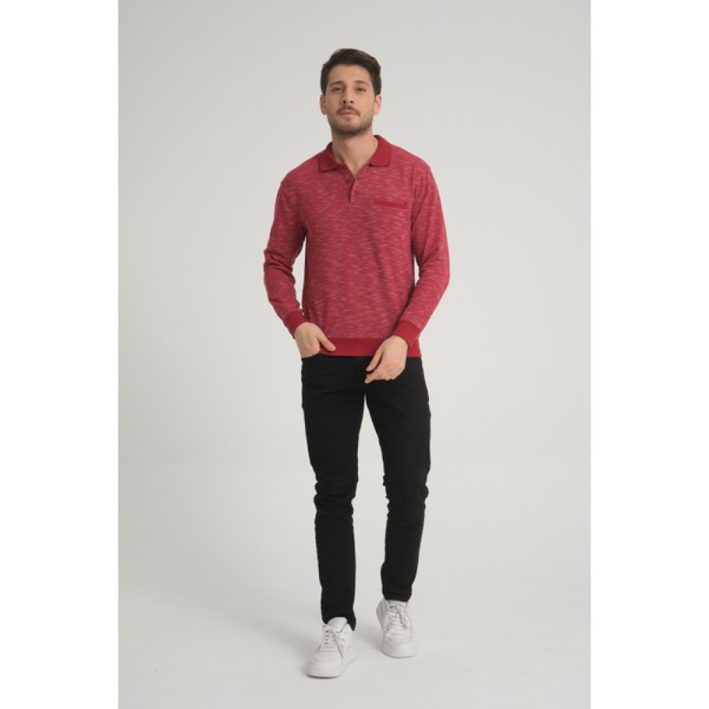LFC Polo Yaka Cepli Bordo Flamlı Erkek Regular Fit Kışlık Sweatshirt %50 Pamuk %50 Polyester Erkek Sweatshirt Fiyatı