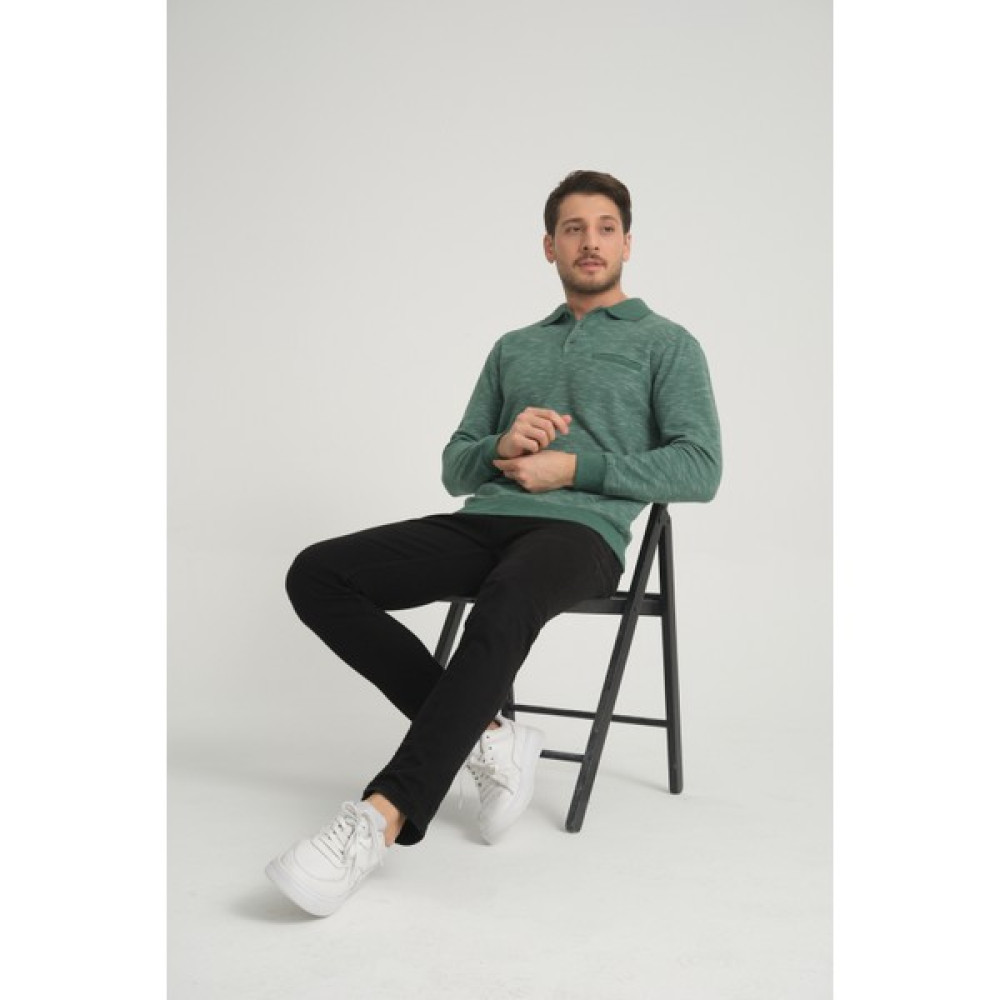LFC Polo Yaka Cepli Yeşil Flamlı Erkek Regular Fit Kışlık Sweatshirt Erkek Sweatshirt Fiyatı