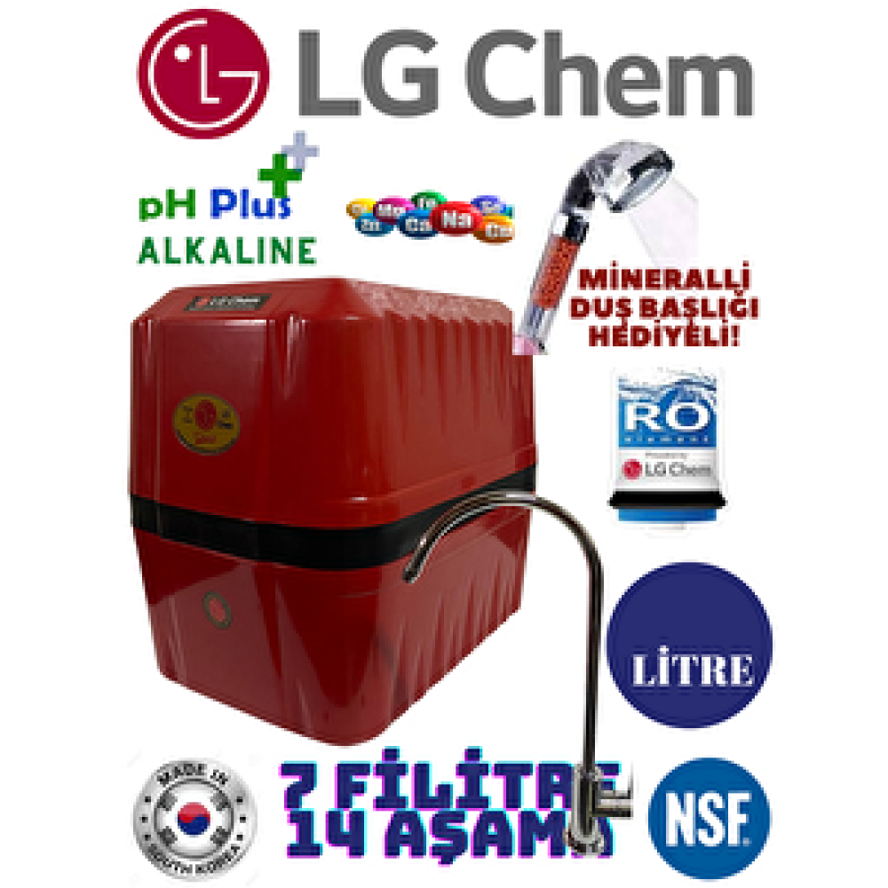 Lg Chem Cool Kirmizi Renk 8 Li̇tre 7 Fi̇li̇tre 14 Aşamali Su Aritma Ci̇hazi. Su Arıtma Cihazı Fiyatı