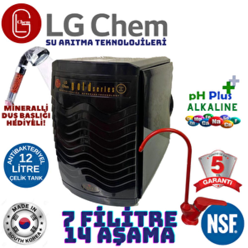 Lg Chem Gold Si̇yah Renk 12 Li̇tre Kirmizi Musluklu Mi̇neral Alkali̇ Ve Coconut Fi̇li̇treli̇ Su Aritma Ci̇hazi Su Arıtma Cihazı Fiyatı