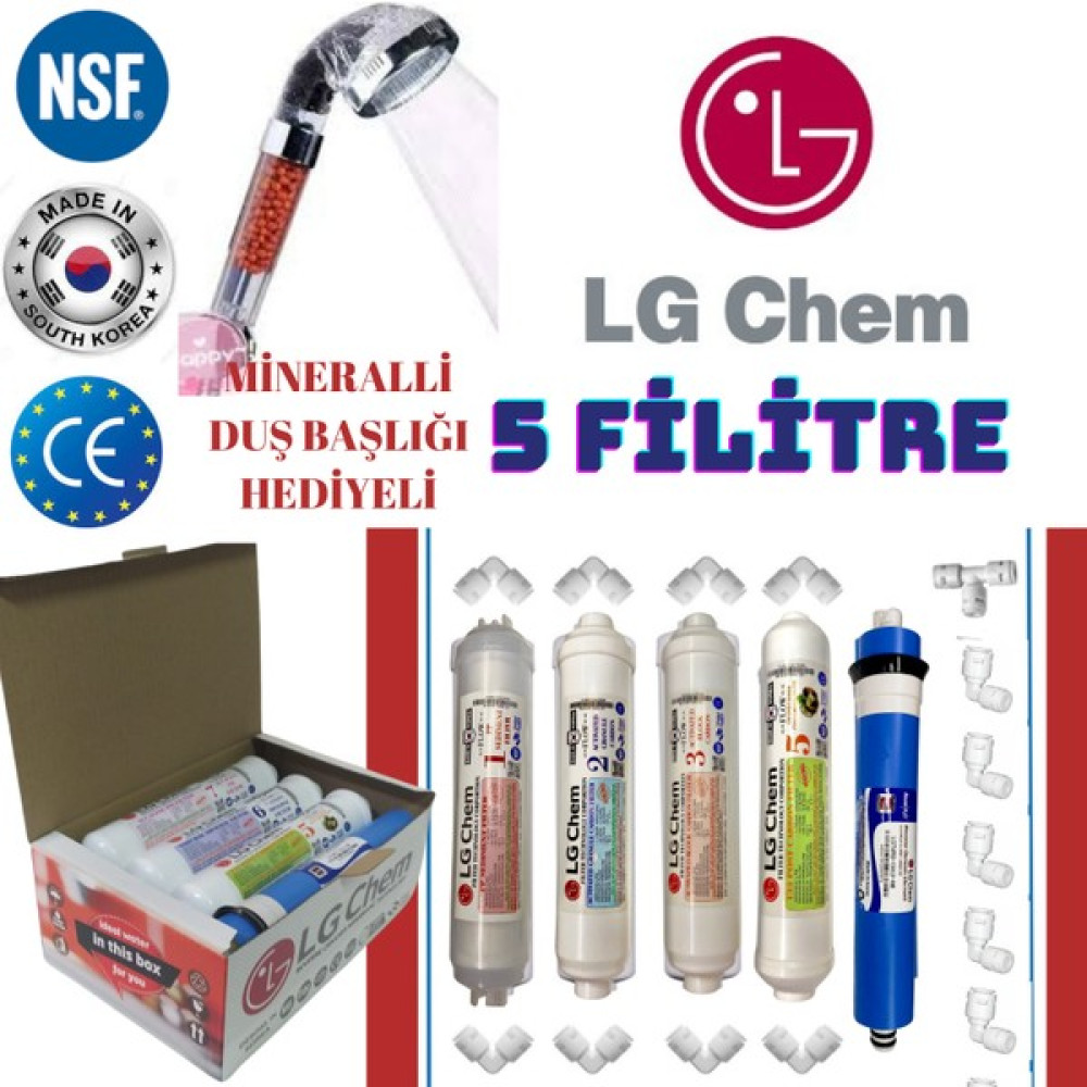 Lg Chem Su Arıtma Cihazı Filitre Seti + Inline Quick Duş Başlığı - LG CHEM 5 Lİ İNLİNE FİLİTRE SETİ Bahçe Makinesi Aksesuar & Yedek Parça Fiyatı