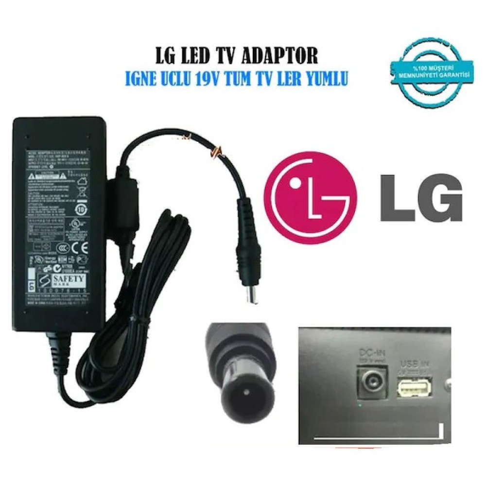 Lg Uyumlu LED Tv Monitör 19V 19.5V Uyumlu Adaptör 22'' 23'' 24'' 27'' 32"40"42" Iğneli Uç - 6.4mm 4.4mm Müzik Aleti Aksesuarları Fiyatı