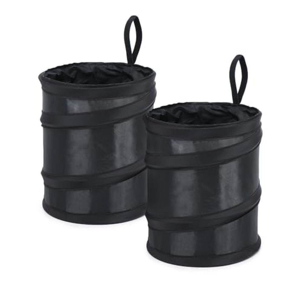 LHJJJL 2 Pack Car Trash Can, Collapsible Pop-up Car Garbage Can, Portable Trash Can for Car, Car Trash Bag Garbage Bin with Elastic Band, for Outdoor Traveling & Home Use（1Gallons）