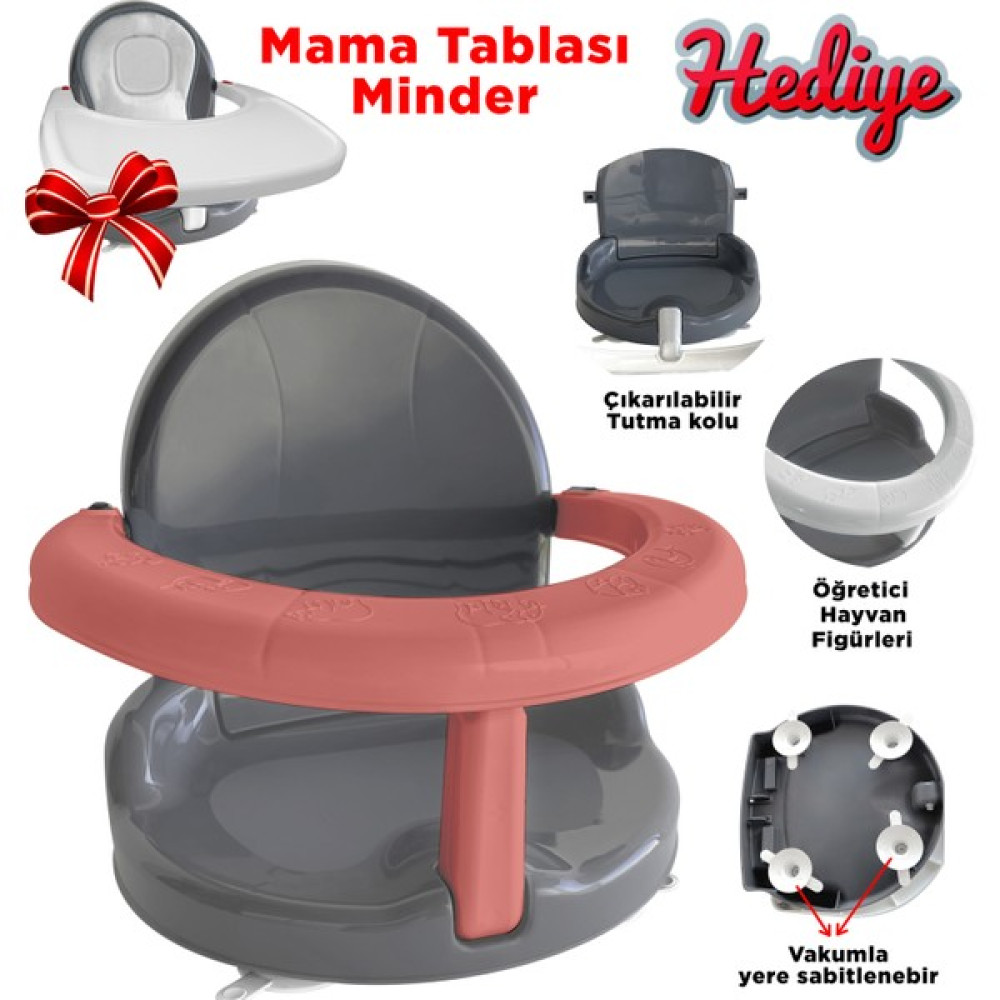 Lia Bebek Banyo & Mama Oturağı "vakumlu Yandan Açılır" - Mercan Bebek Banyo-Tuvalet Fiyatı