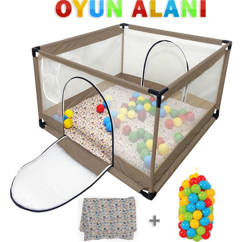 Lia Bebek Icon Kare Bebek ve Çocuk Oyun Alanı 100X100CM - Açık Kahverengi Park Yatak / Oyun Parkı Fiyatı