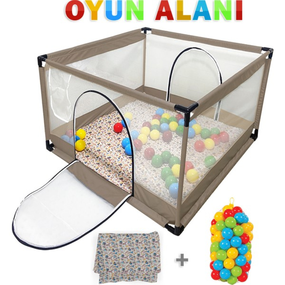Lia Bebek Icon Kare Bebek ve Çocuk Oyun Alanı 100X100CM - Kahverengi Park Yatak / Oyun Parkı Fiyatı