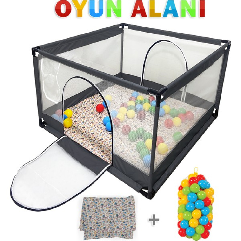 Lia Bebek Icon Kare Bebek ve Çocuk Oyun Alanı 100X100CM - Siyah Park Yatak / Oyun Parkı Fiyatı