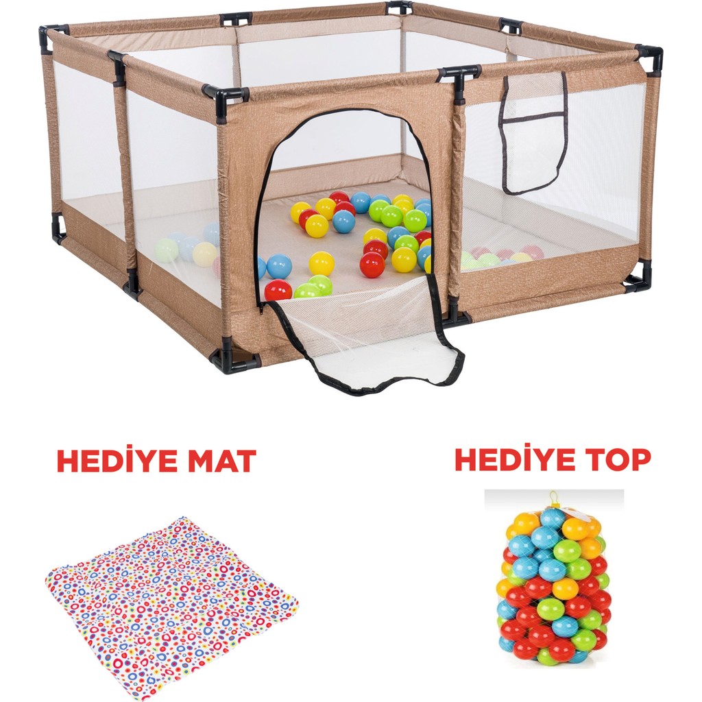 Lia Bebek Icon Koruyucu Bebek ve Çocuk Oyun Alanı 120 x 120 cm - Açık Kahverengi Diğer Fiyatı