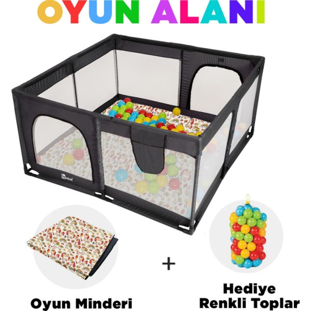 Lia Bebek Icon Koruyucu Bebek ve Çocuk Oyun Alanı 120 x 120 cm - Siyah Park Yatak / Oyun Parkı Fiyatı