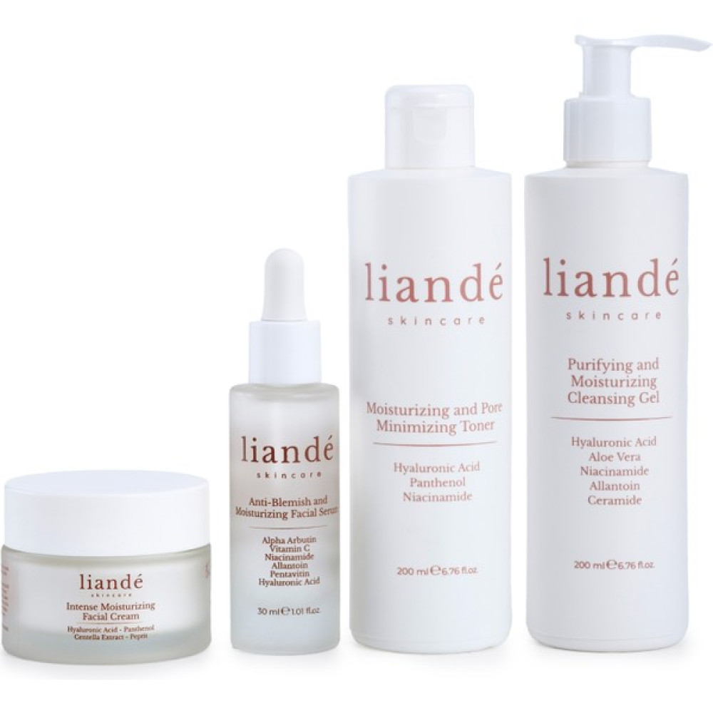 Liande Skincare Aydınlatıcı, Arındırıcı, Su Bazlı Yoğun Nemlendirici, Leke Karşıtı Dörtlü Yüz Bakım Seti Cilt ve Yüz Bakımı Fiyatı