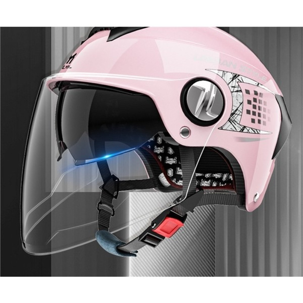 Liangou HB Bılt Motosiklet Elektrikli Araç Yaz Güneş Koruma Pil Motosiklet Erkekler ve Kadınlar Için Yarım Kask (Yurt Dışından) - Açık Pembe Motorsiklet Kaskları Fiyatı
