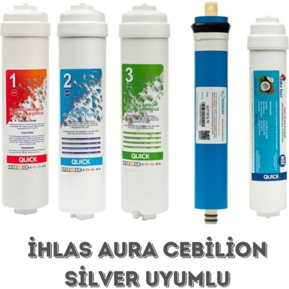 Liberti Aura Cebilon Silver Su Arıtma Cihazı Uyumlu 5li Filtre Set Bahçe Makinesi Aksesuar & Yedek Parça Fiyatı