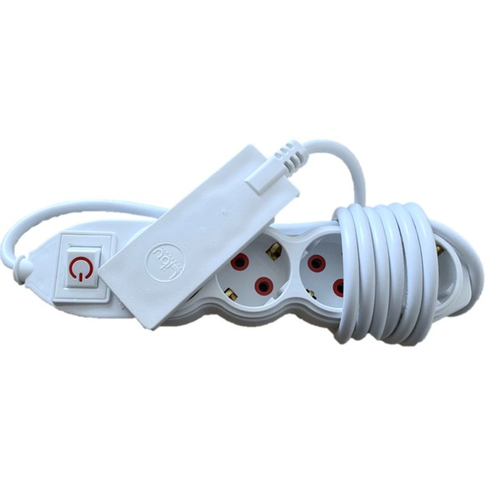 Libu Electric 4'lü Priz İnce Fişli Topraklı Kablolu LED Anahtarlı 2 Metre-Beyaz Prizler Fiyatı