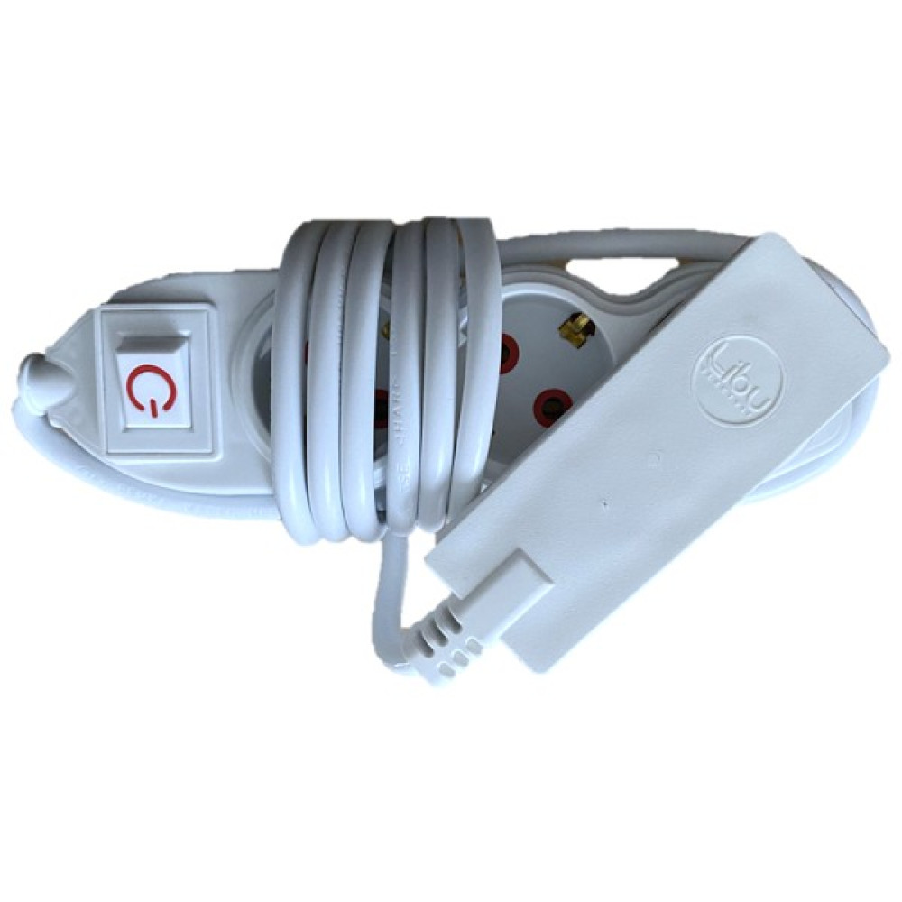 Libu Electric Üçlü Priz Ince Fişli, Topraklı, Kablolu, LED Anahtarlı, 2 Metre-Beyaz Prizler Fiyatı