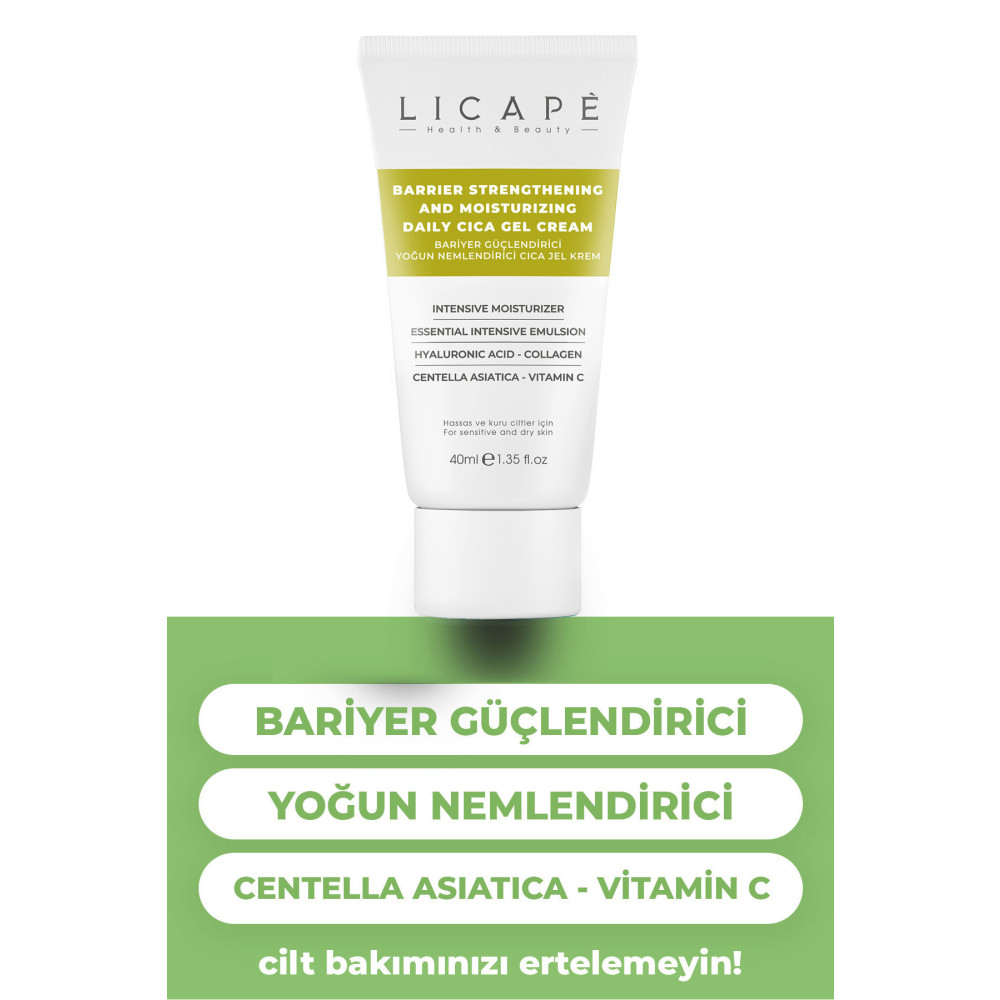 Licape Bariyer Güçlendirici Yoğun Nemlendirici Cica Jel Krem 40ml Cilt ve Yüz Bakımı Fiyatı