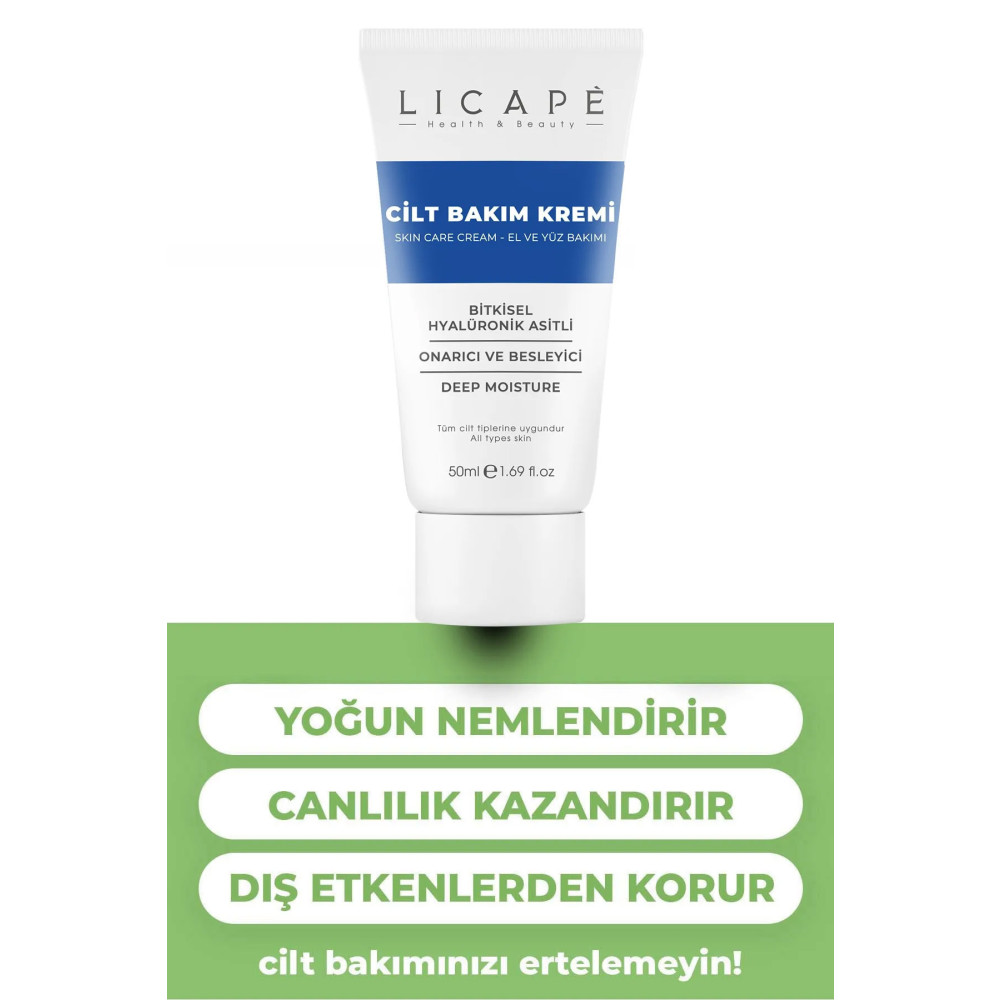 Licape Besleyici Bitkisel Hyalüronik Asitli - Pantenol B5 Cilt Bakım Kremi 50ml Vücut Losyonu ve Nemlendiricileri Fiyatı