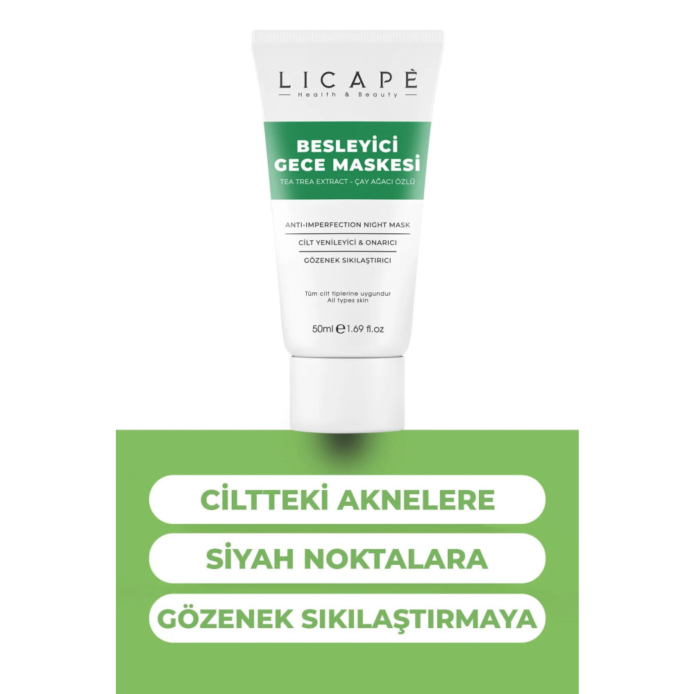 Licape Besleyici Gece Maskesi ( Çay Ağacı Özlü ) 50ml Cilt ve Yüz Bakımı Fiyatı