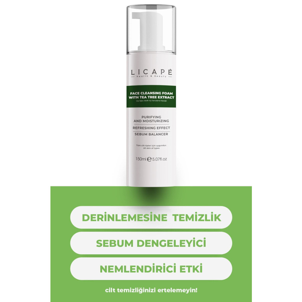 Licape Çay Ağacı Aktifli Yüz Temizleme Köpüğü 150ml Cilt Temizleme ve Peeling Fiyatı