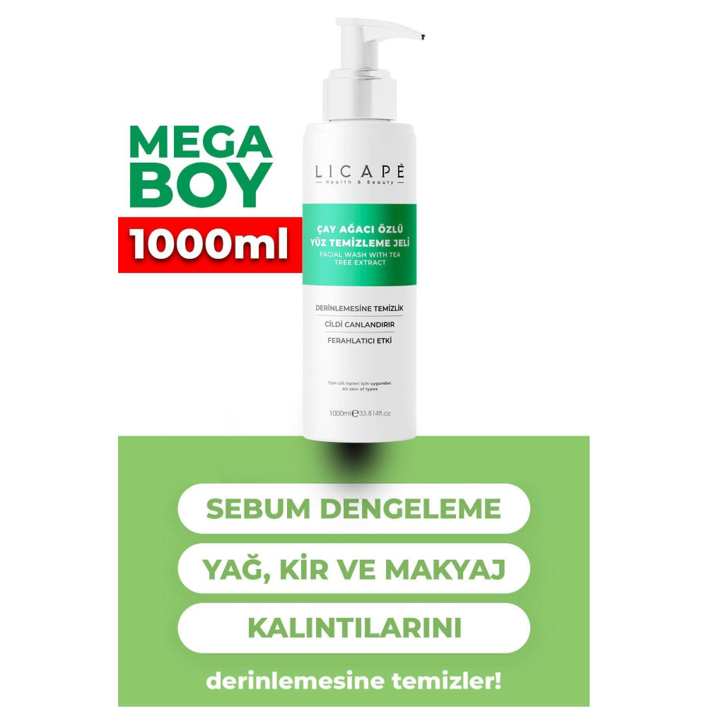 Licape Çay Ağacı Özlü Yüz Temizleme Jeli 1000ml Cilt Temizleme ve Peeling Fiyatı