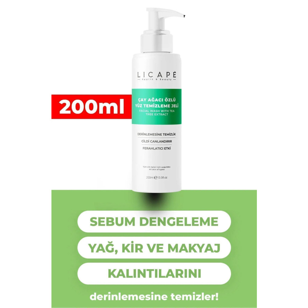 Licape Çay Ağacı Özlü Yüz Temizleme Jeli 200 ml Cilt Temizleme ve Peeling Fiyatı