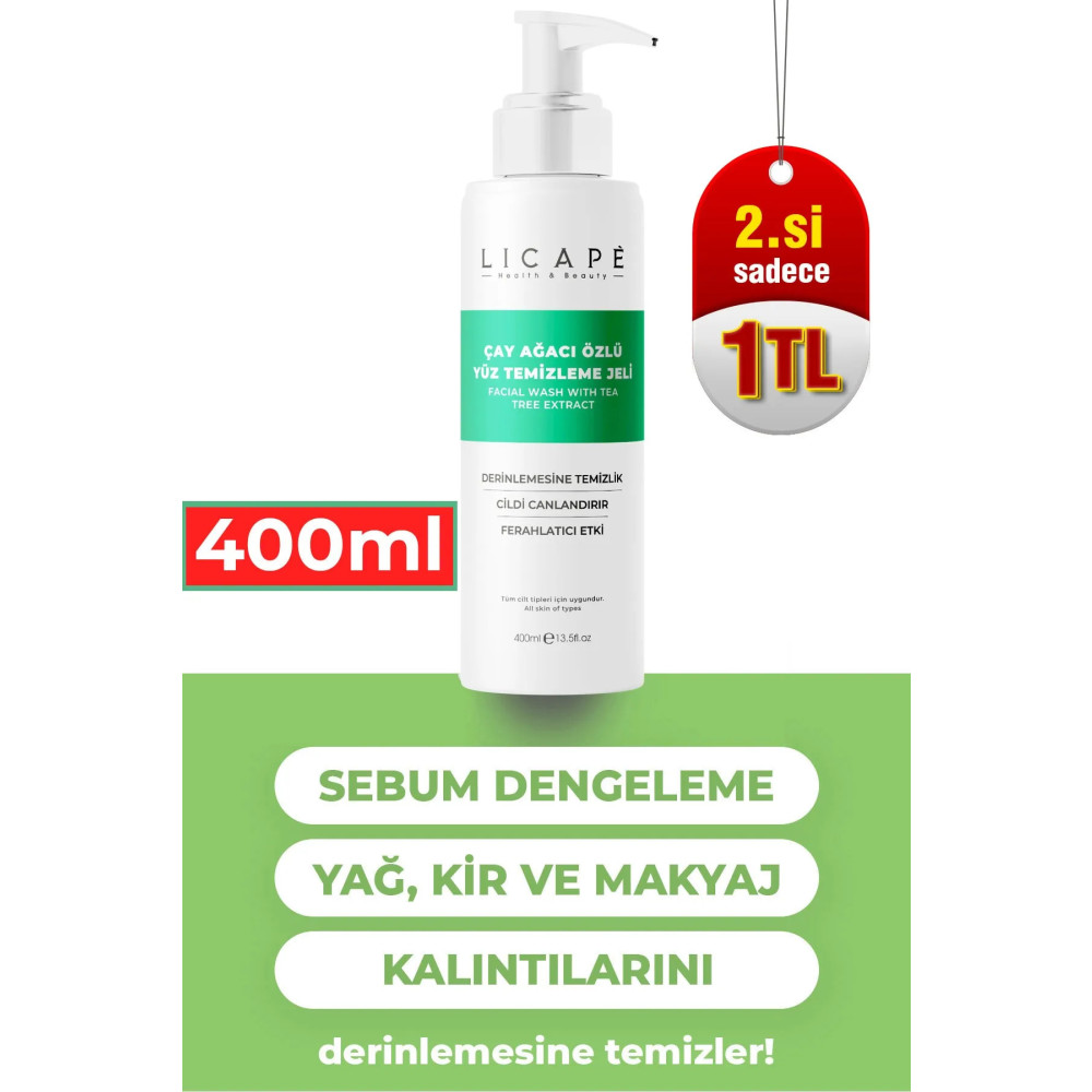 Licape Çay Ağacı Özlü Yüz Temizleme Jeli 400ml Cilt Temizleme ve Peeling Fiyatı