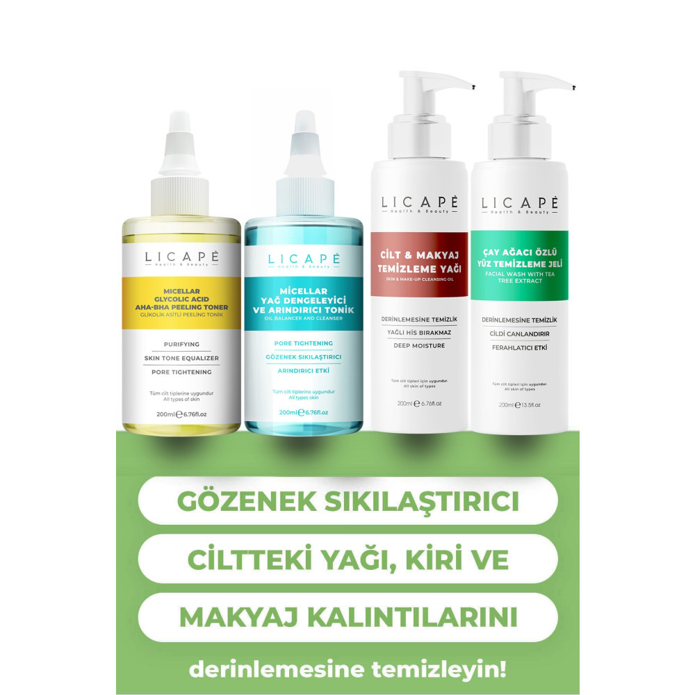 Licape Cilt Temizleyici Paket Cilt Temizleme ve Peeling Fiyatı