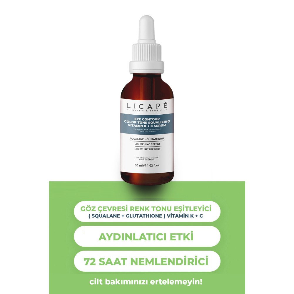 Licape Göz Çevresi Renk Tonu Eşitleyici Vitamin K + C Serum 30ml Göz Kremi Fiyatı