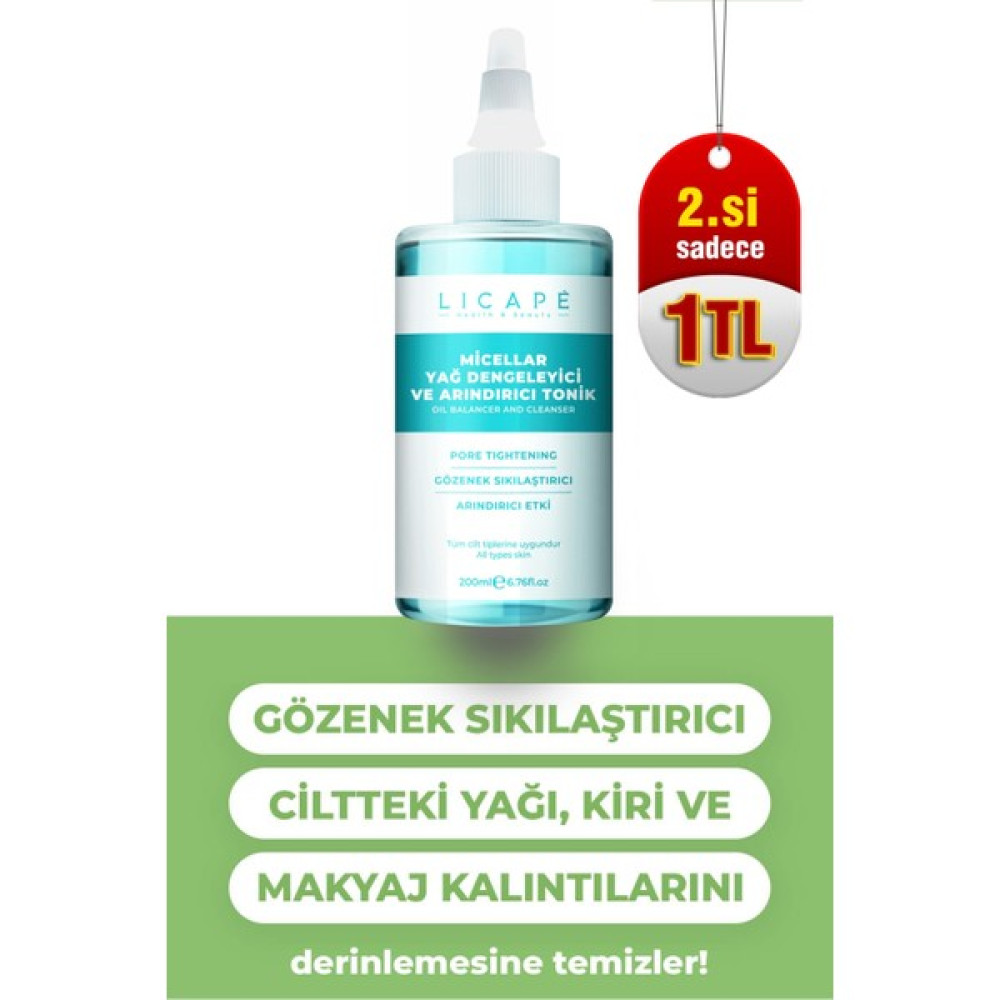 Licape Gözenek Sıkılaştırıcı, Arındırıcı ve Yağ Dengeleyici Tonik 200ML Cilt Temizleme ve Peeling Fiyatı