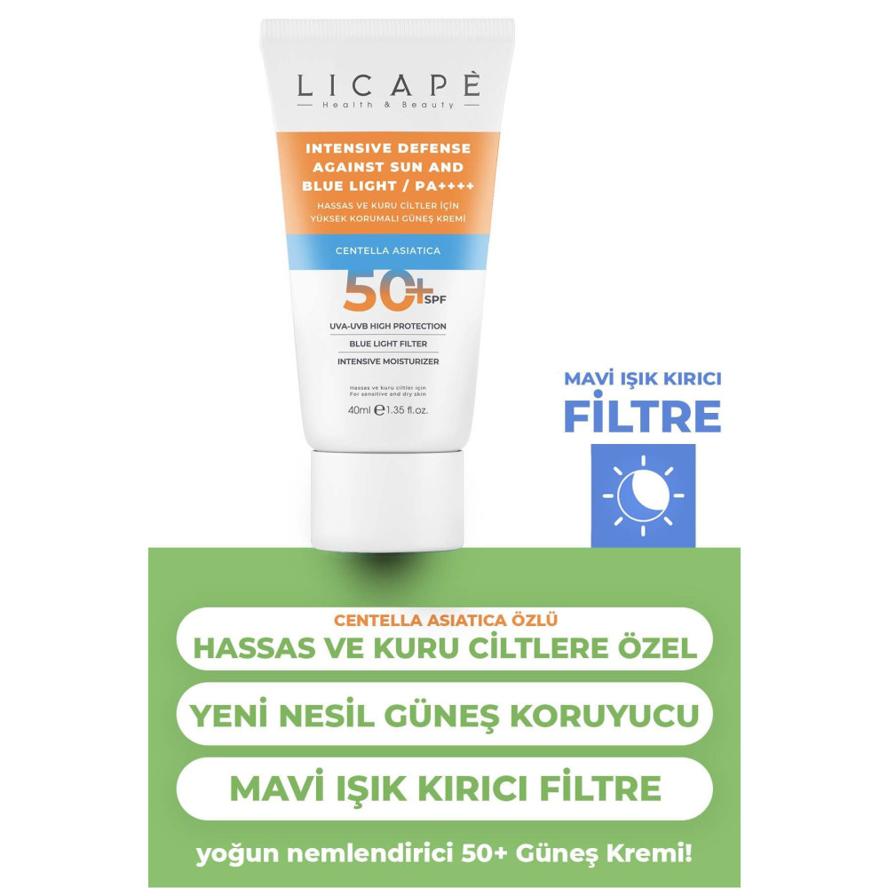 Licape Hassas Ve Kuru Ciltler Için Yüksek Korumalı 50 Faktör Güneş Kremi 40ml Güneş Kremleri ve Losyonları Fiyatı