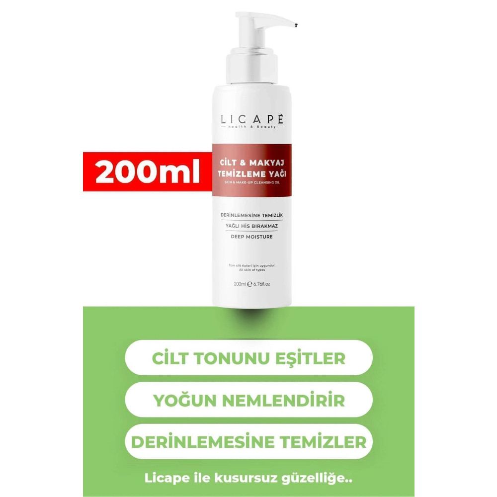 Licape Iki Aşamalı Cilt Ve Makyaj Temizleme Yağı 200 ml Cilt Temizleme ve Peeling Fiyatı
