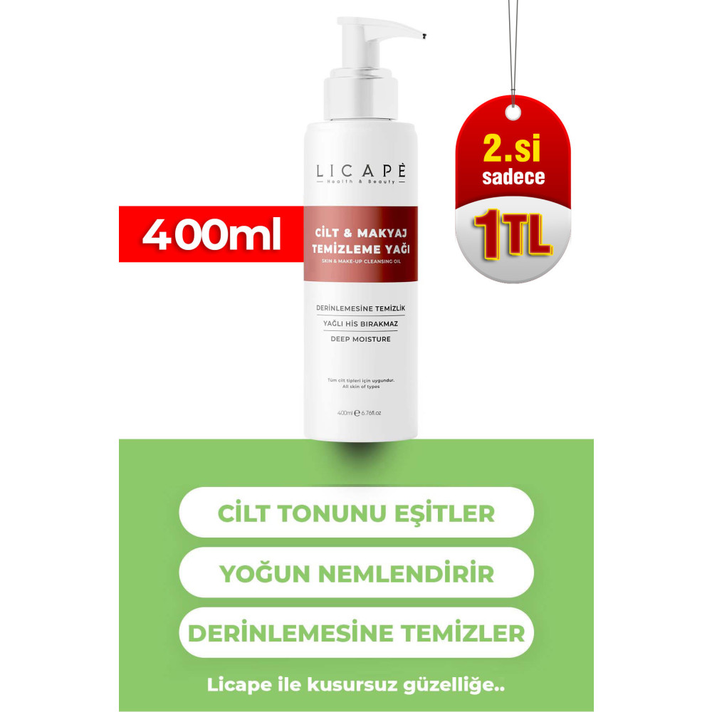 Licape Iki Aşamalı Cilt Ve Makyaj Temizleme Yağı 400 ml Cilt Temizleme ve Peeling Fiyatı