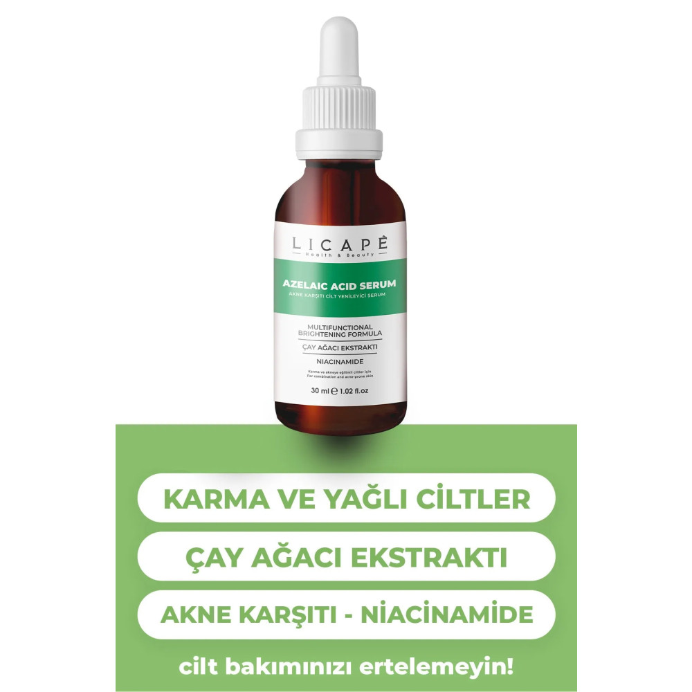 Licape Yağlı Ve Akneli Ciltler Için Azelaic Acid Cilt Serumu 30ml Cilt ve Yüz Bakımı Fiyatı